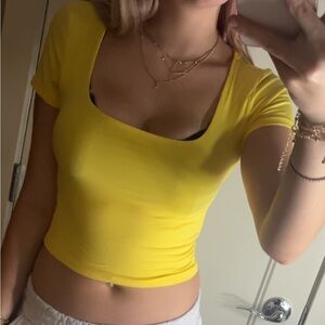 NWT yellow crop top
